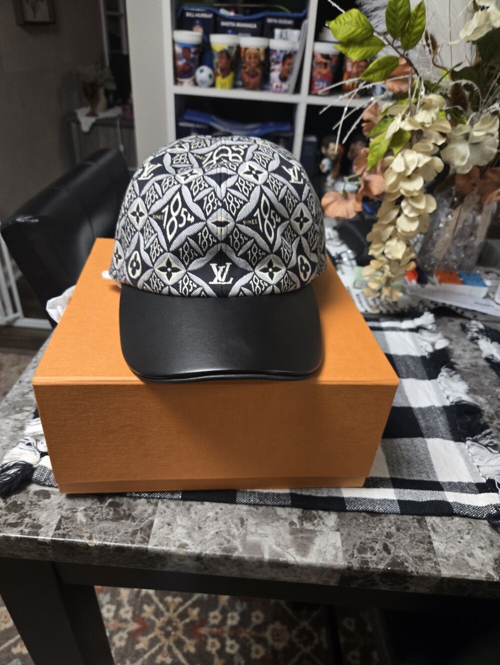 Louis Vuitton Black & White Monogram 1854 Baseball Cap